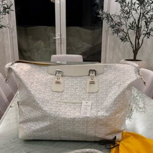 Goyard White and Gray Tote Bag